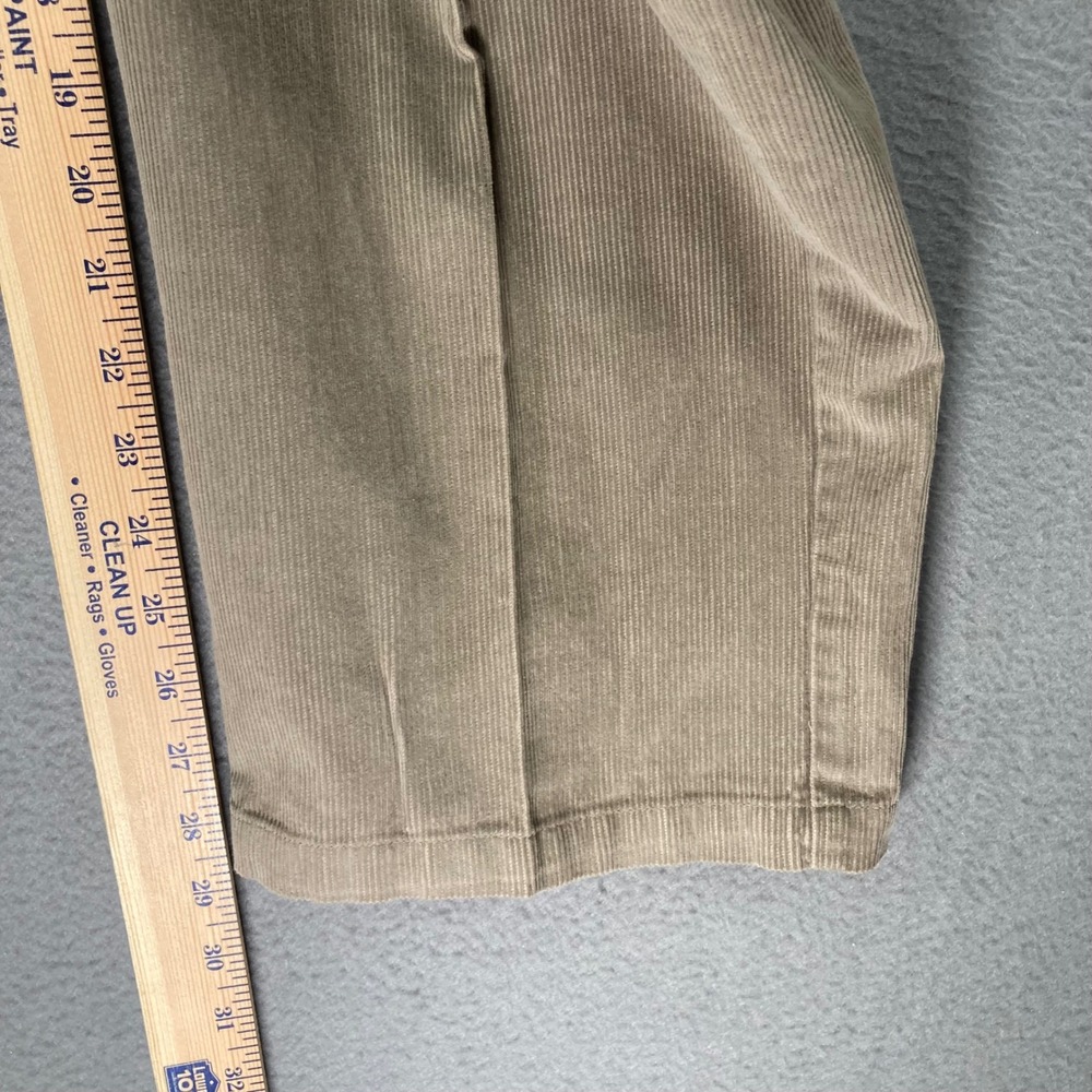 Haggar Corduroy Pants Mens 36x29 Beige Flat Front Classic Casual - Picture 6 of 10